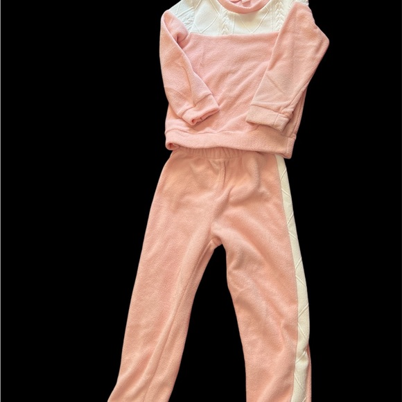 Toddler Girls Colorblock Teddy Panel Flannel Sweatshirt & Pants - Picture 2 of 2